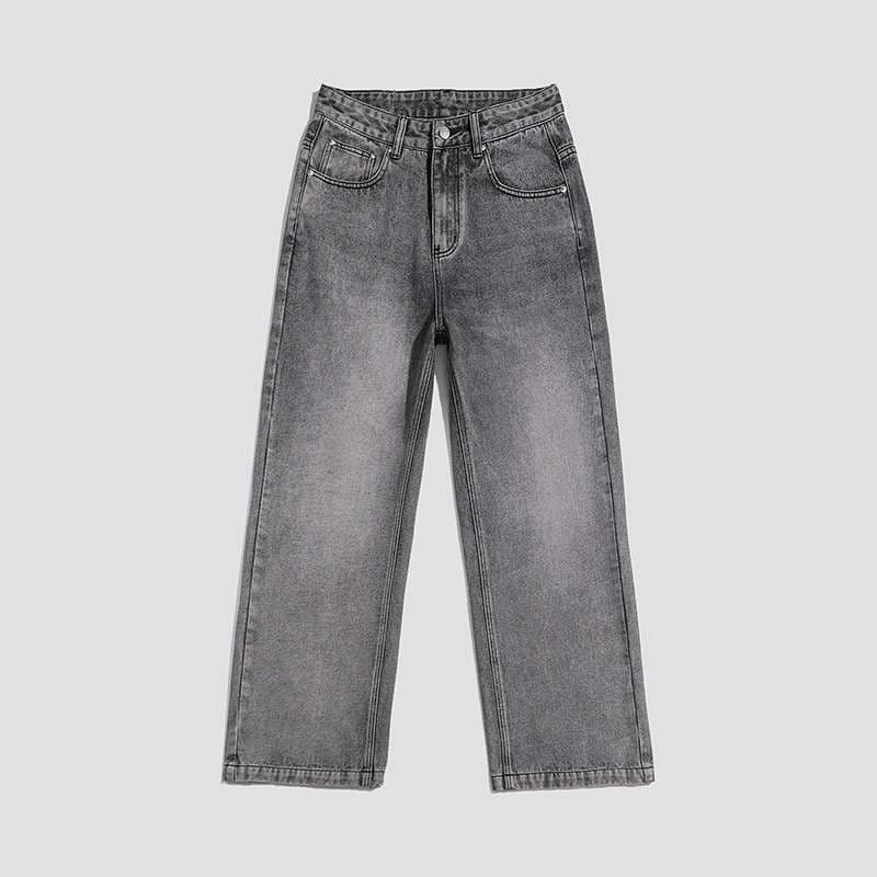 カジュアルスタイル ワイドシルエット グレーウォッシュデニム