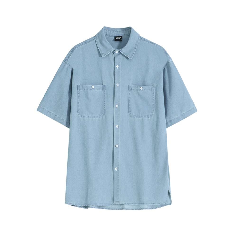 オーバーサイズデニムシャツ 爽やかな夏スタイル