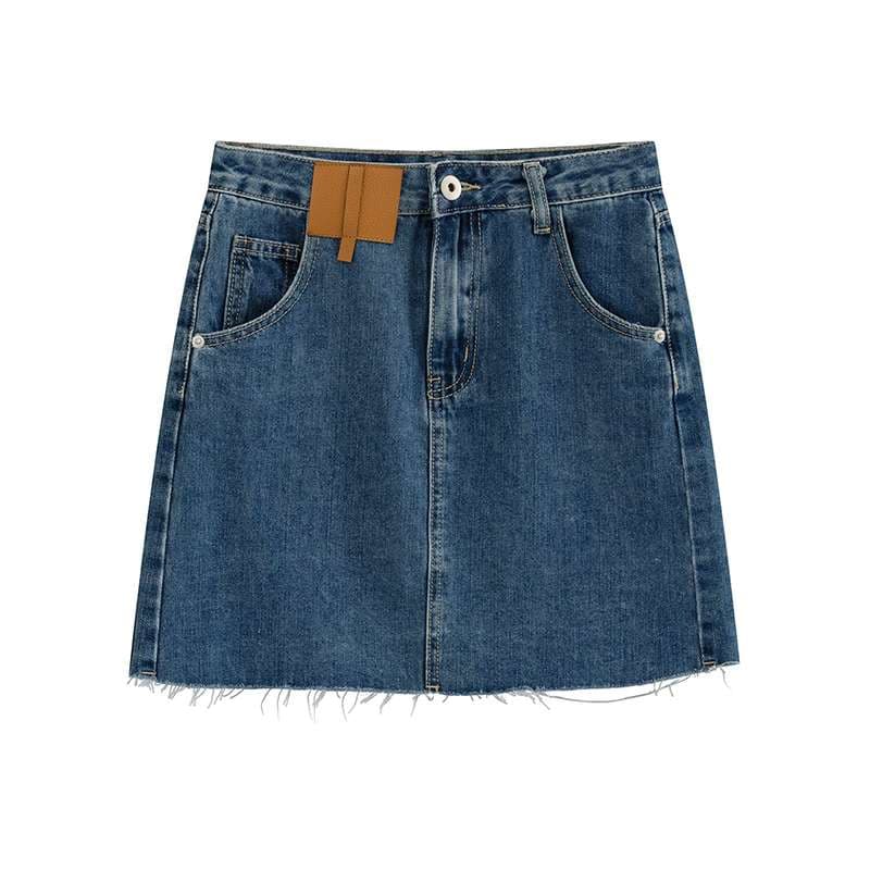 デニムスカート フリンジデニムミニスカート