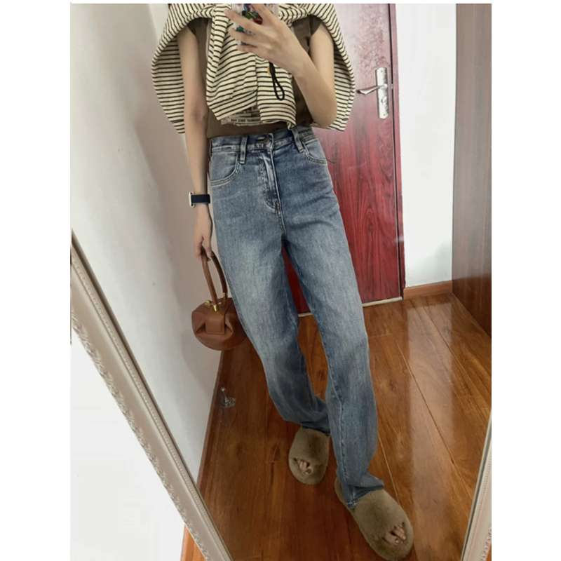 ストリートスタイルストレートフィット ヴィンテージウォッシュ デニム