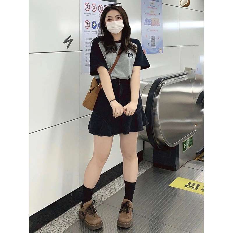 シンプルフレアデニムミニスカート