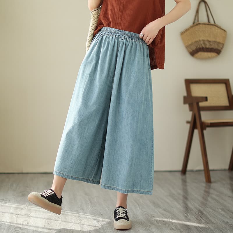 デニムスカート ウエストゴム デニムロングスカート
