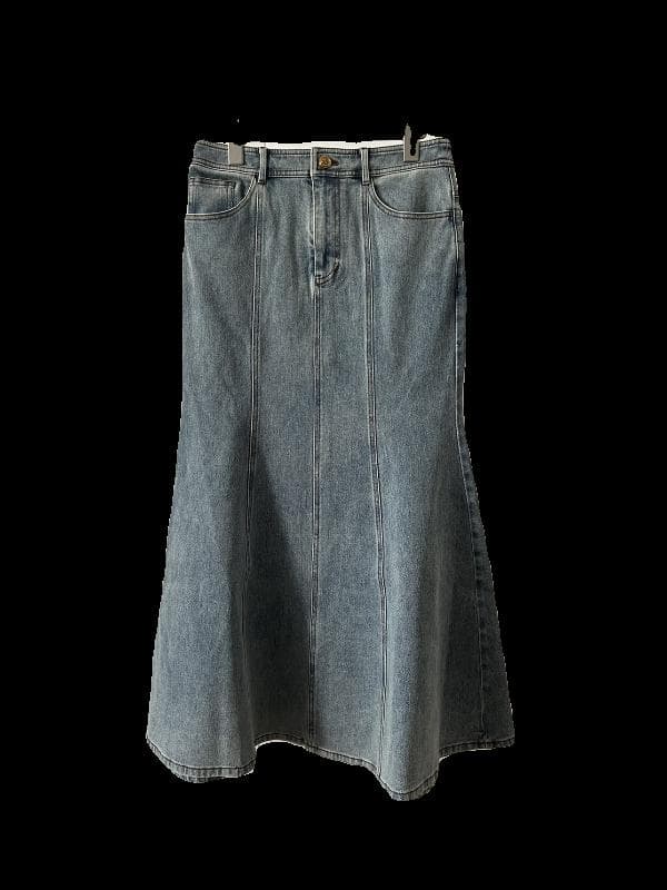 カジュアルスタイル マーメイドライン デニムロングスカート