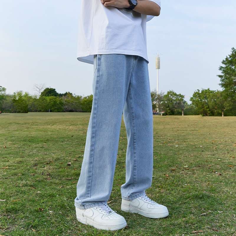 カジュアルスタイル リラックスワイドデニムパンツ