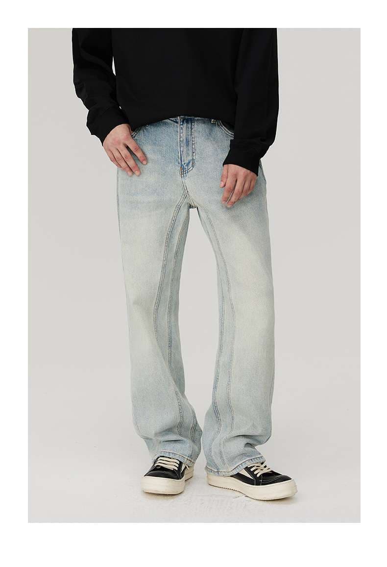カジュアルスタイル ヴィンテージウォッシュ ストレートデニム