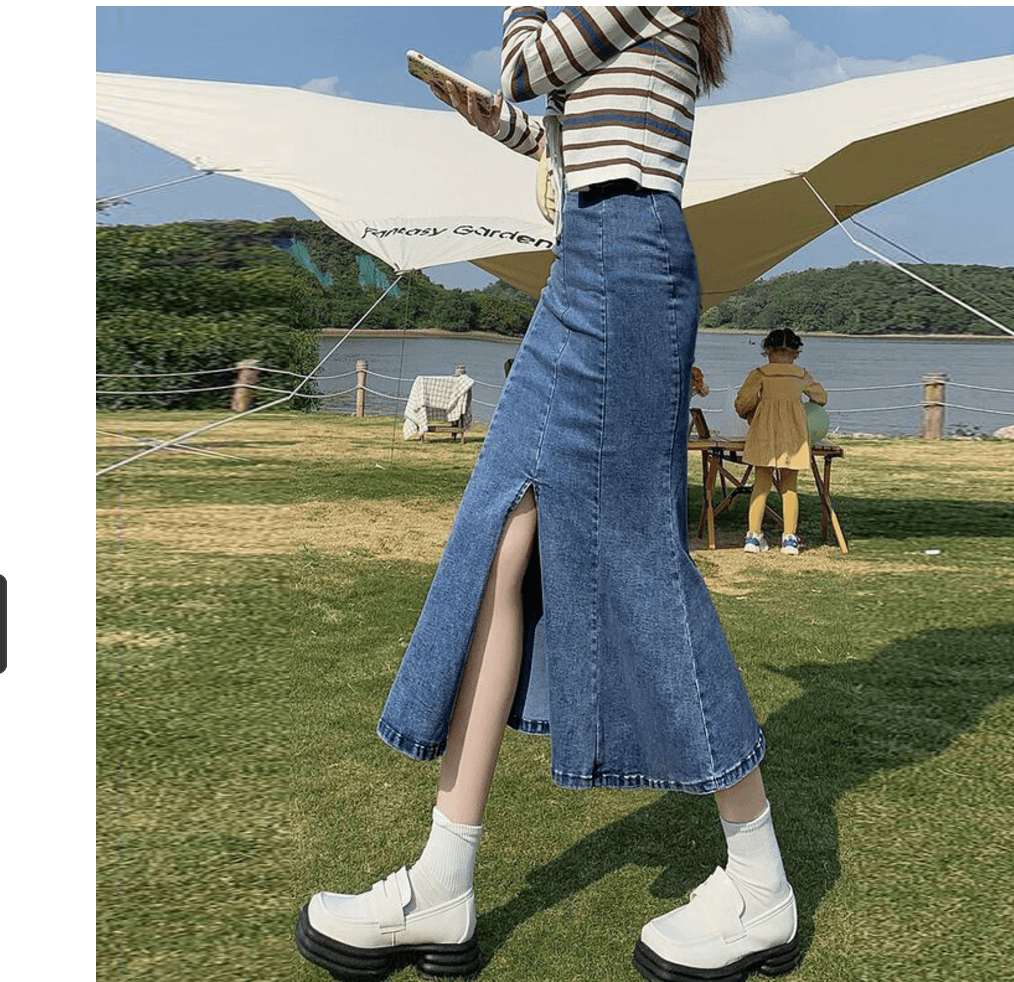 カジュアルデニム　マーメイドデニムロングスカート