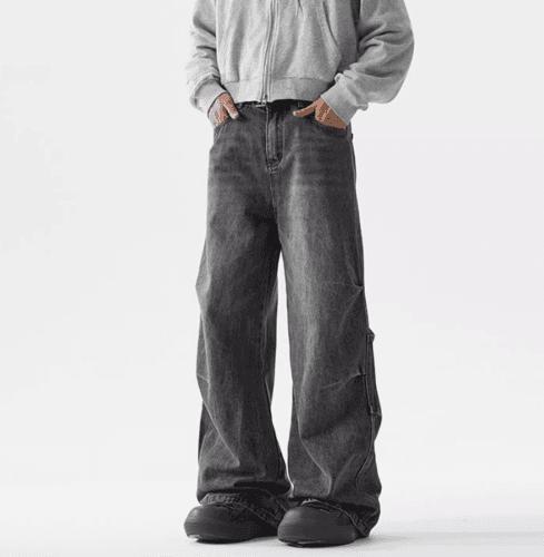 極太 ワイドデニムパンツ