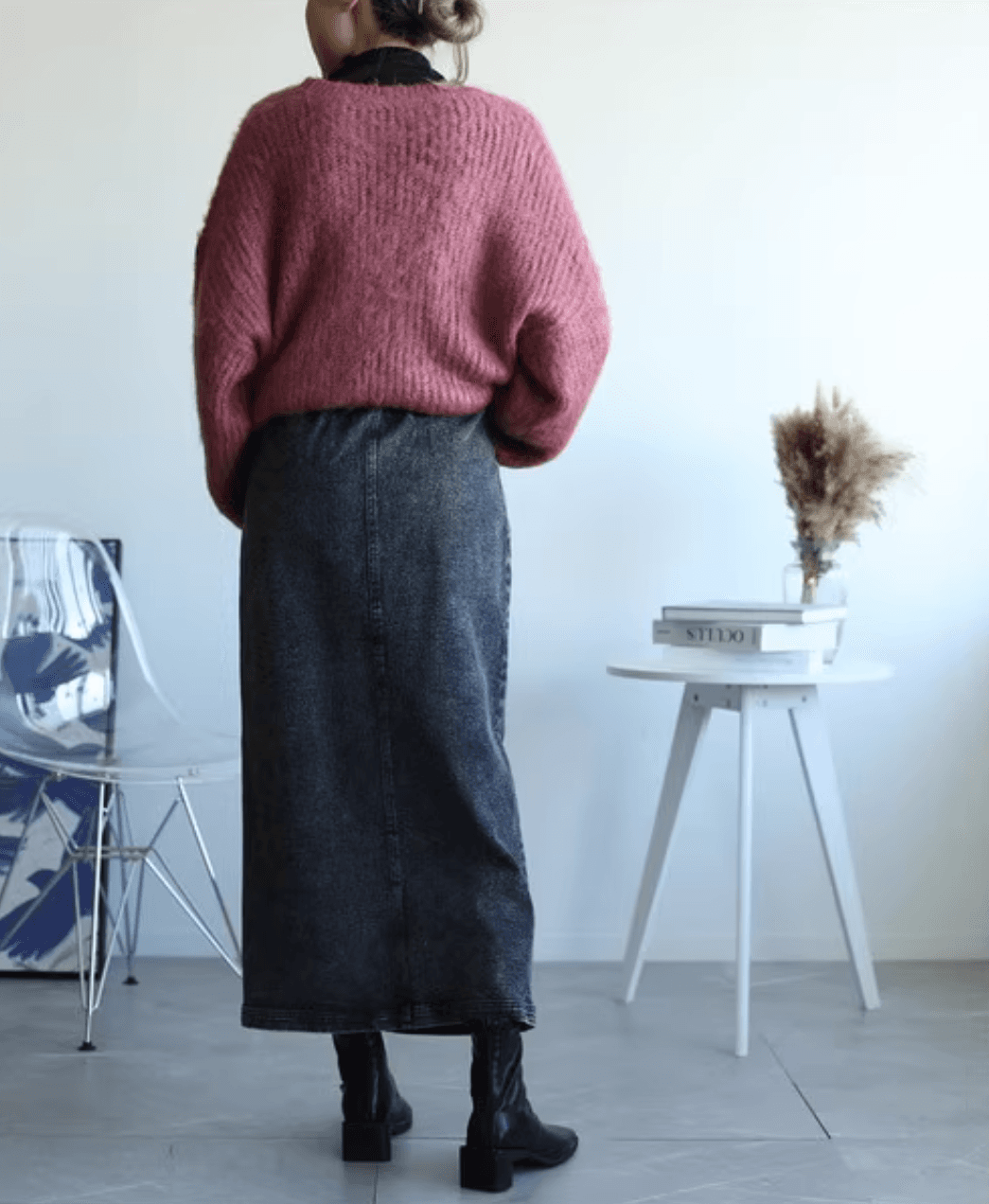 シンプルデニムロングスカート