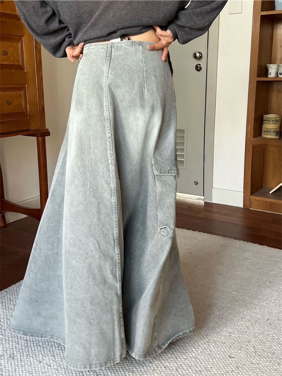 デニムスカート ワイドシルエット デニムフレアスカート