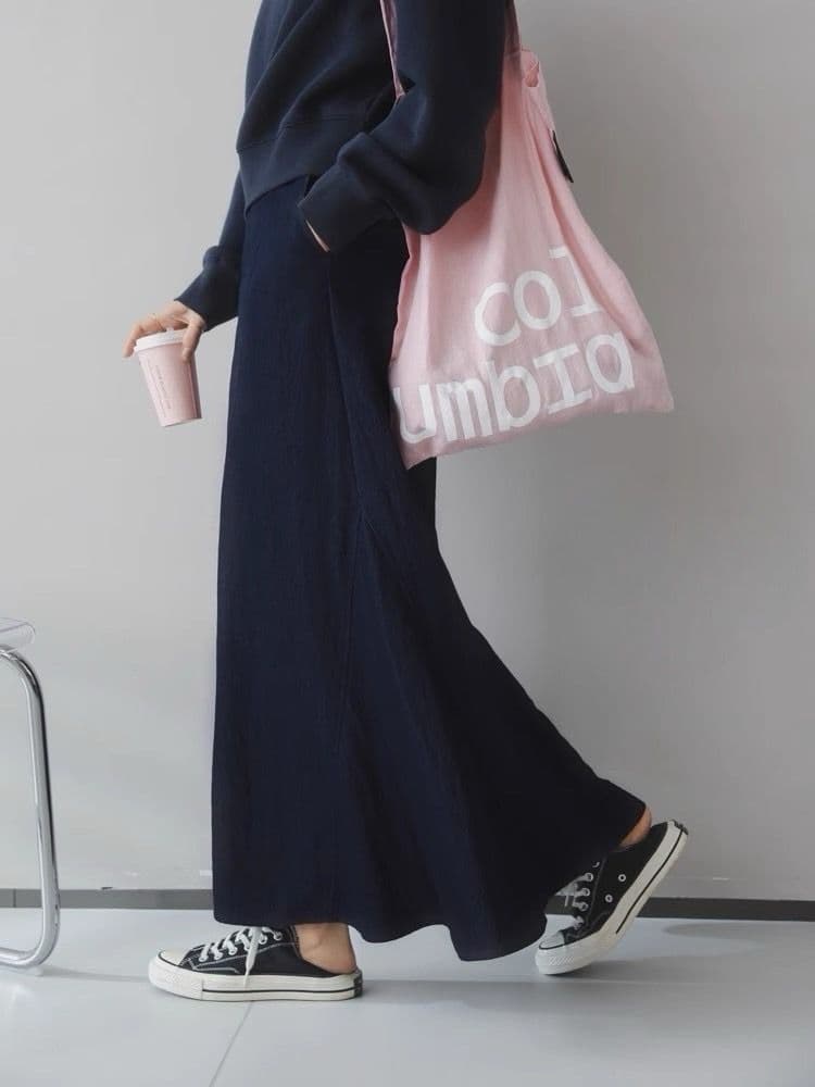 デニムスカート 優美な流れ感 ロングマーメイドスカート