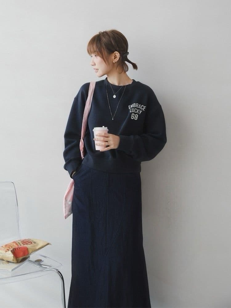 デニムスカート 優美な流れ感 ロングマーメイドスカート