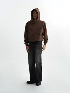 カジュアルスタイル ヴィンテージウォッシュ ワイドストレートジーンズ