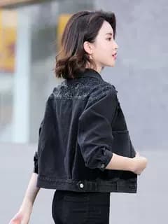 カジュアルスタイル トレンディダメージ加工デニムジャケット