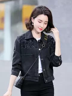 カジュアルスタイル トレンディダメージ加工デニムジャケット