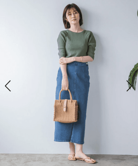 しなやかデニムマキシタイトスカート