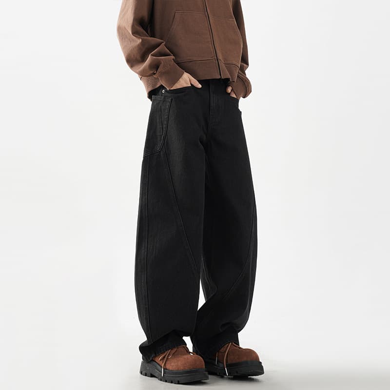 ハイウエスト　ワイドデニム　パンツ