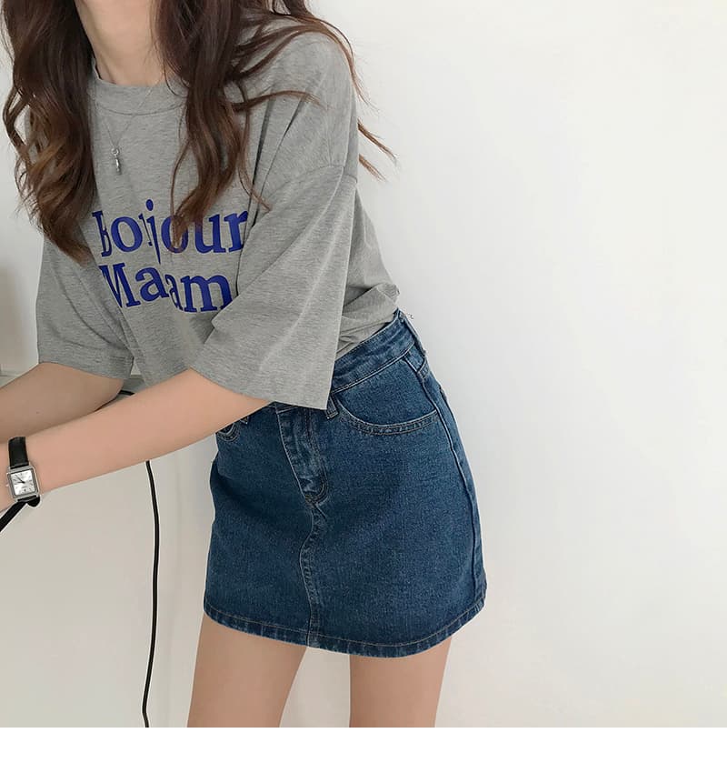 韓国スタイル クラシックデニムミニスカート