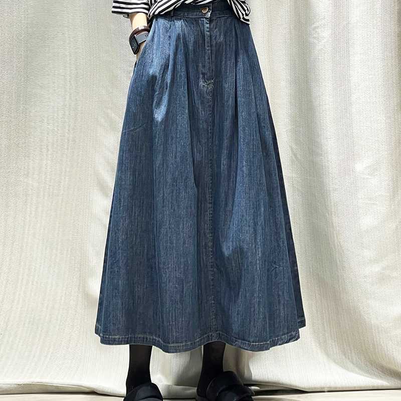 ゆったりデニムロングスカート