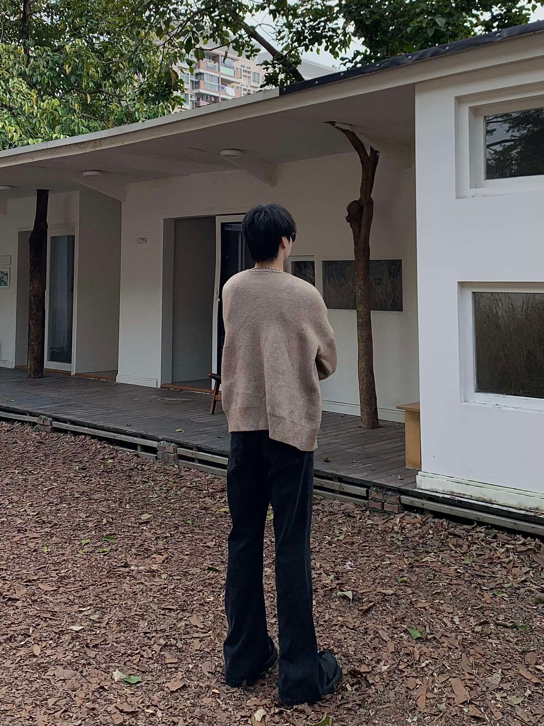 韓国スタイル レトロワイドフレアデニムパンツ