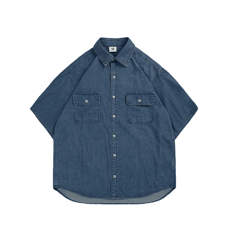 カジュアルスタイル オーバーサイズ デニムシャツ 半袖