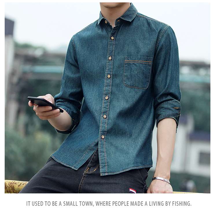 メンズカジュアル クラシックデニムシャツ 上質カジュアル