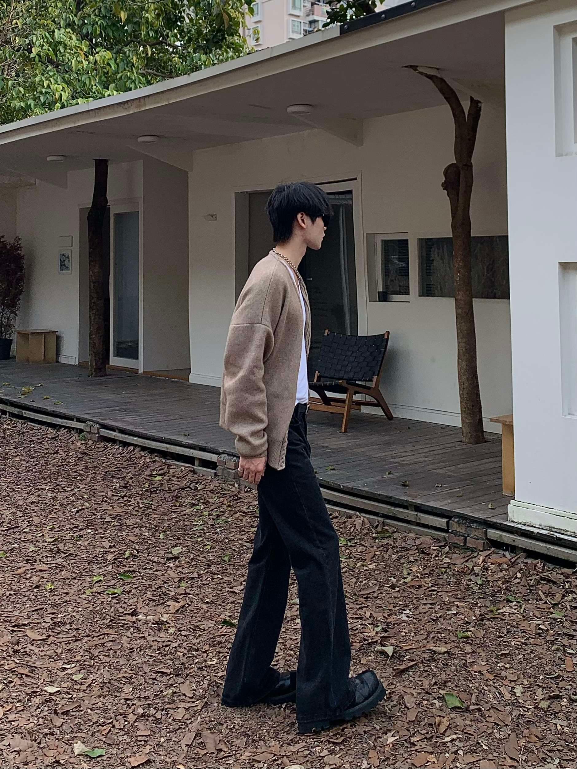 韓国スタイル レトロワイドフレアデニムパンツ