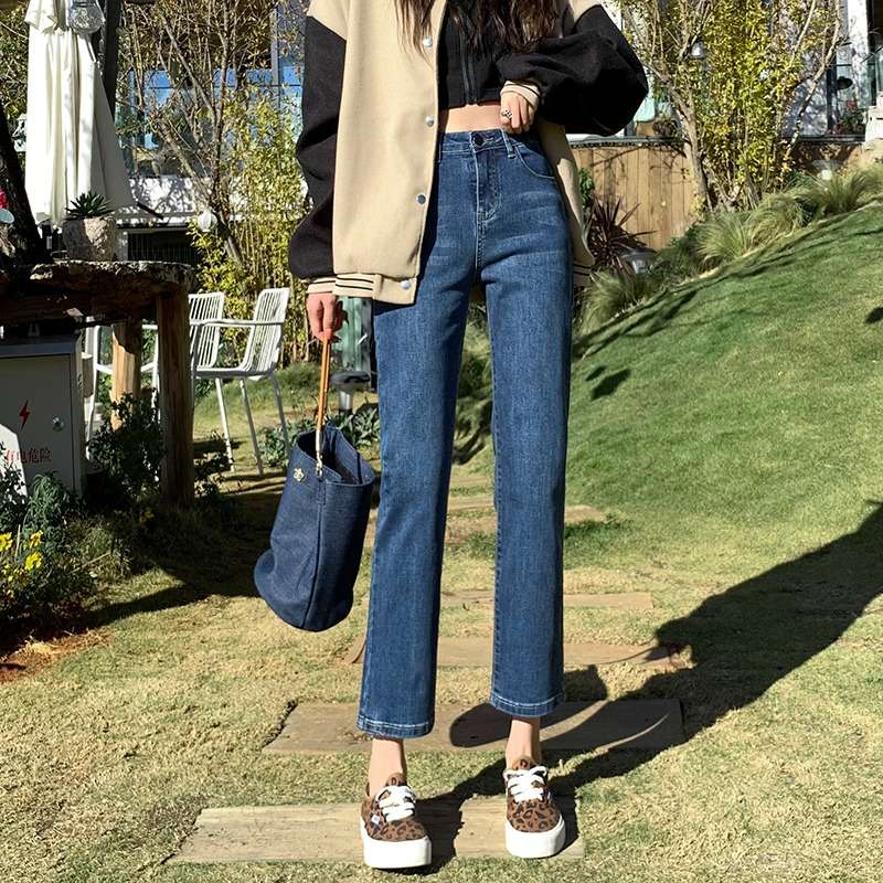 カジュアルスタイル クラシックハイウエストストレートデニム