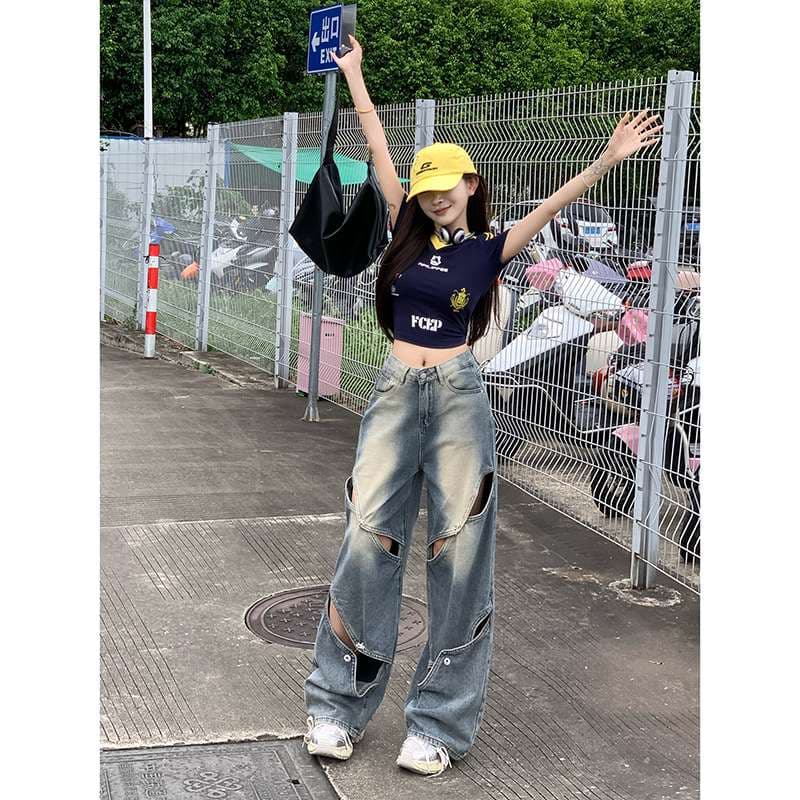 カジュアルスタイル アウトワイドデニム