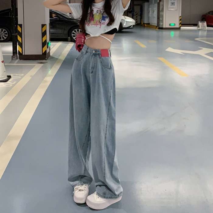 ゆったりハイウエストワイドデニム