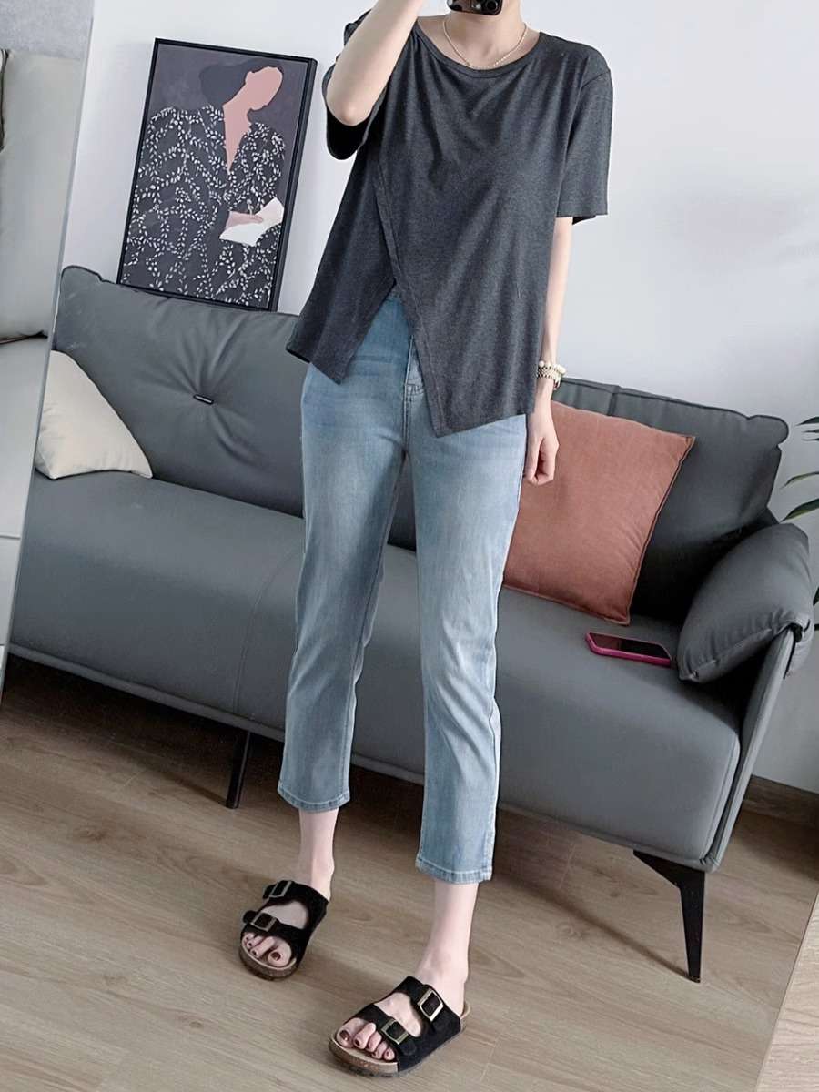 カジュアルスタイル 快適シルエット リラックスストレートジーンズ