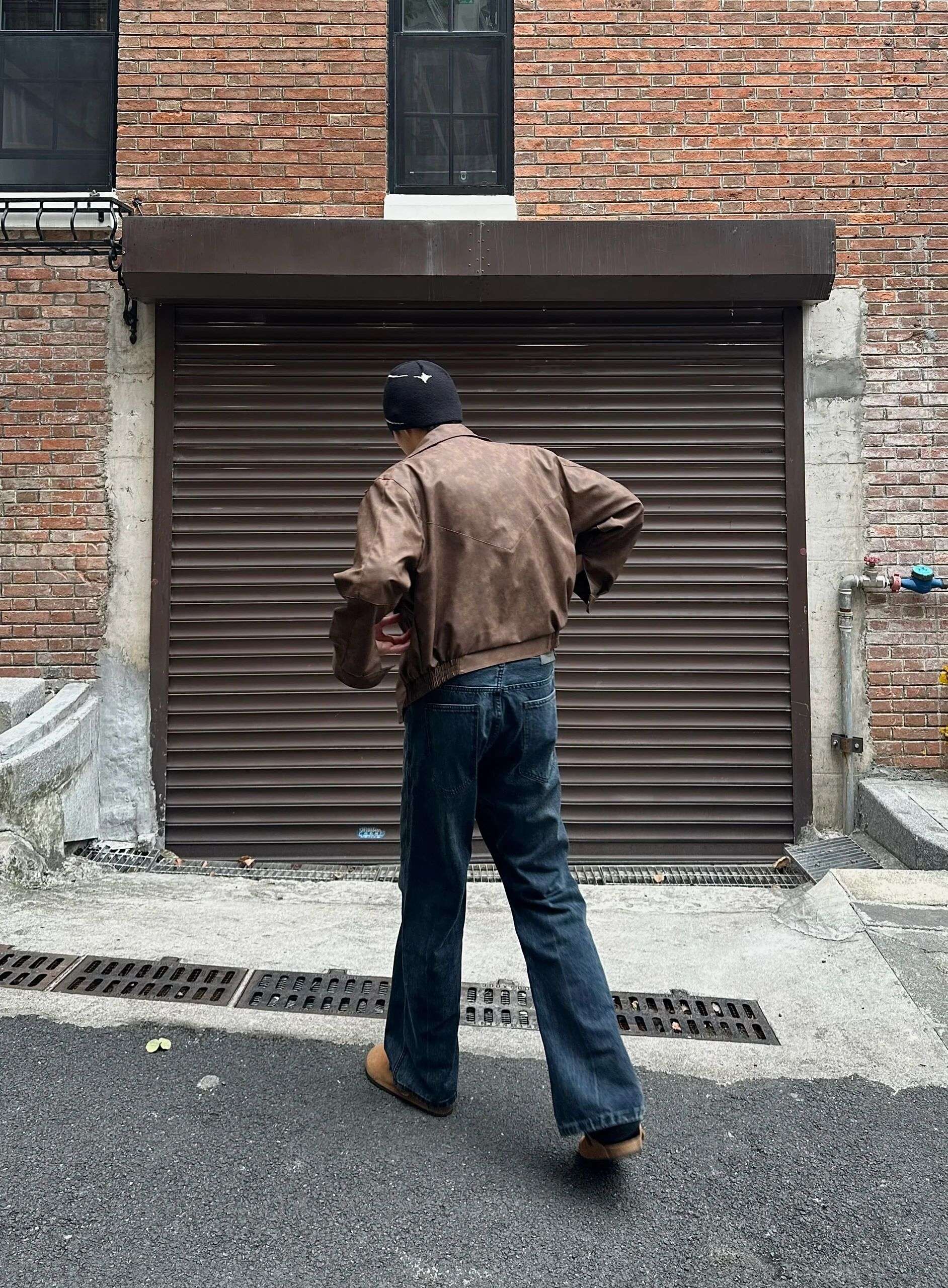 カジュアルスタイル ヴィンテージ風ワイドデニムパンツ