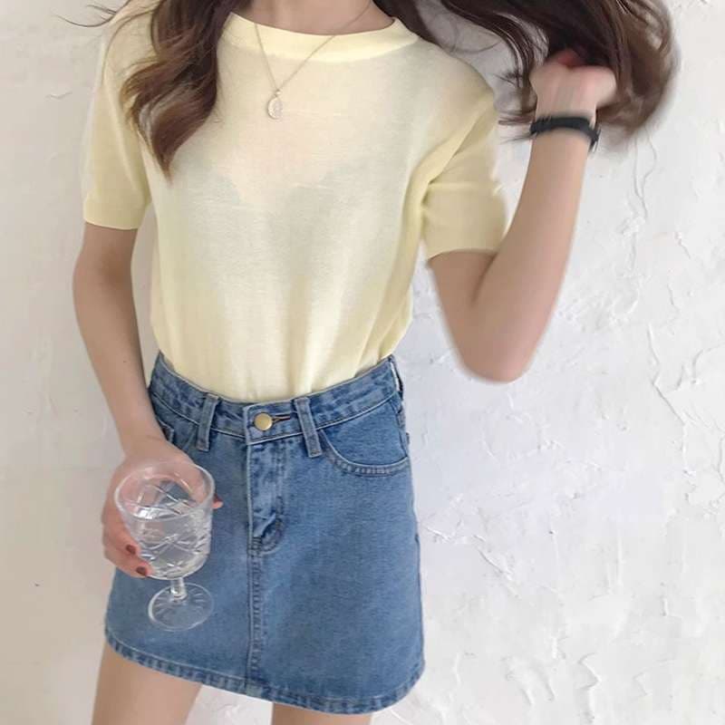 クラシックデニムミニスカート