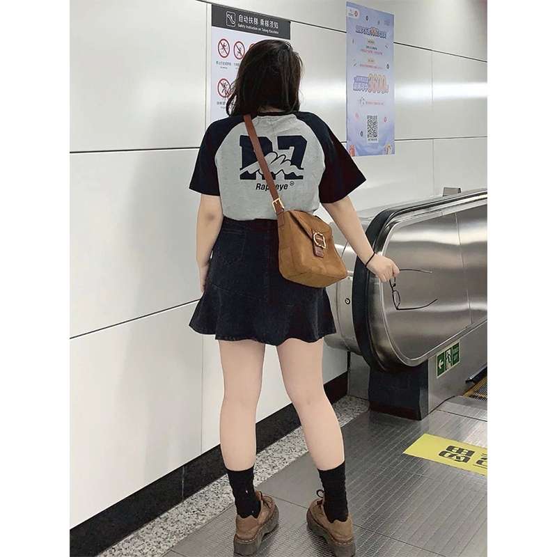 シンプルフレアデニムミニスカート