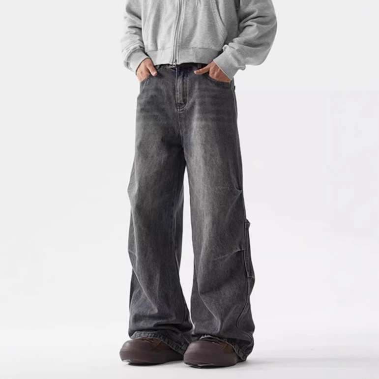 極太 ワイドデニムパンツ