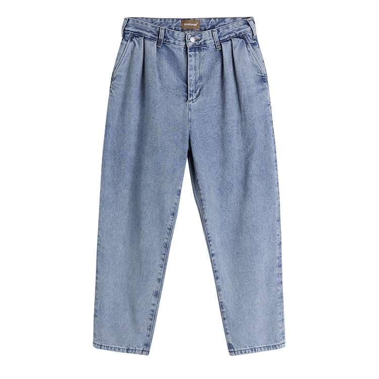 アメリカスタイル リラックスフィット・ヴィンテージウォッシュデニムパンツ