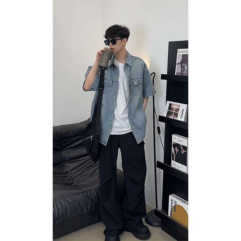 韓国スタイル オーバーサイズデニムシャツジャケット