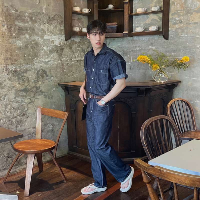 韓国スタイル アーバンナイト デニムシャツ