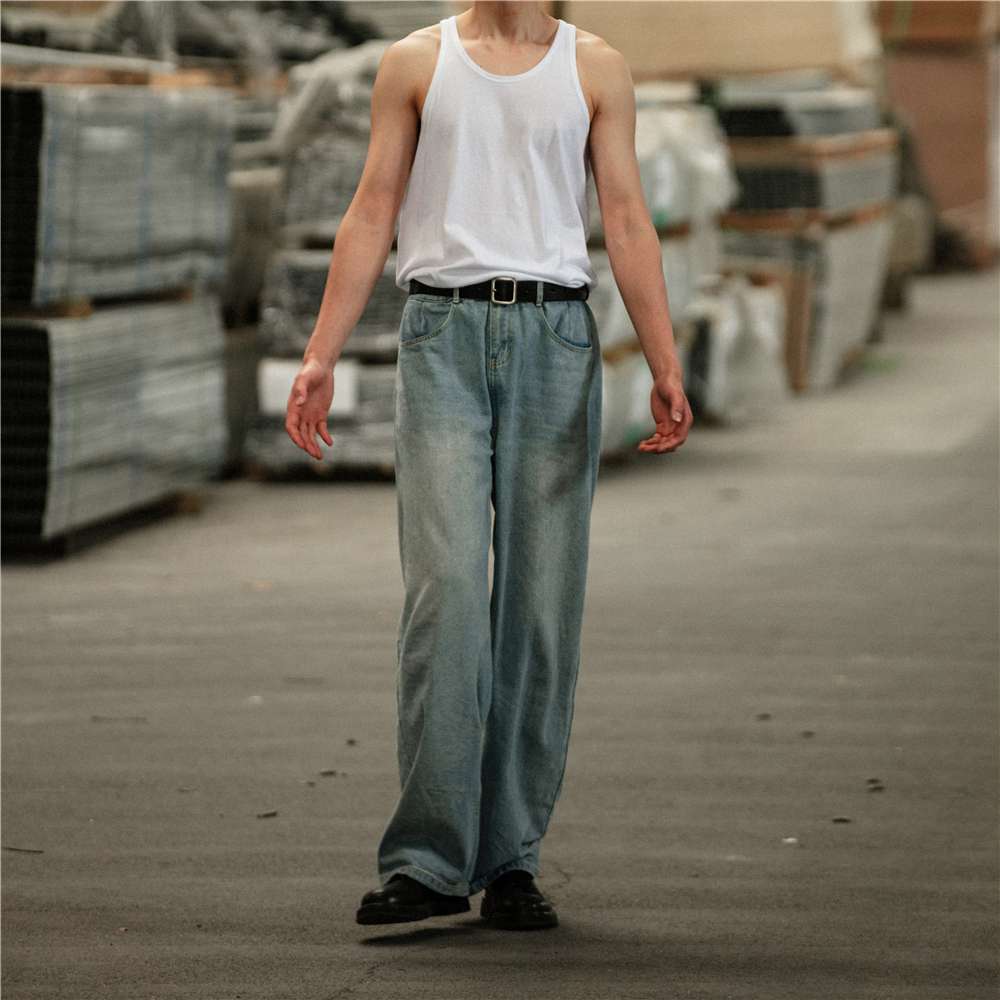 カジュアルスタイル ワイドリラックスデニム 90年代風