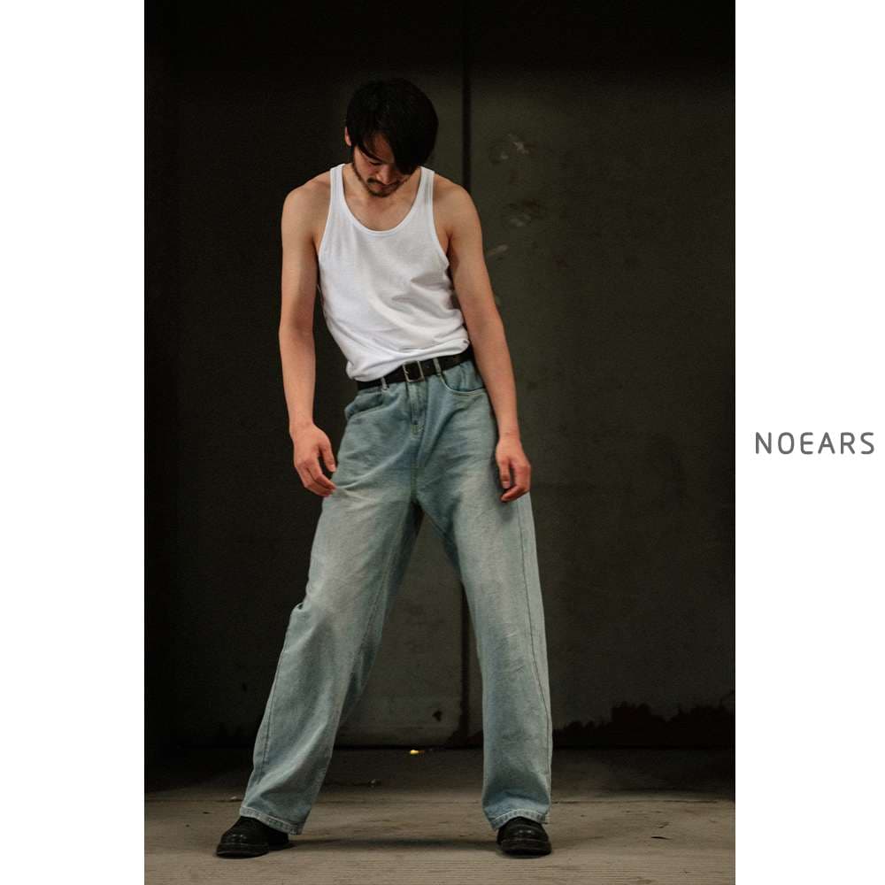 カジュアルスタイル ワイドリラックスデニム 90年代風