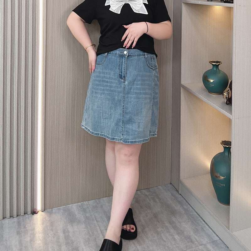 カジュアルスタイル　レトロクラシックデニムミニスカート