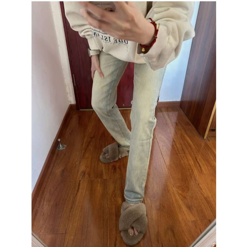 ストリートスタイルストレートフィット ヴィンテージウォッシュ デニム