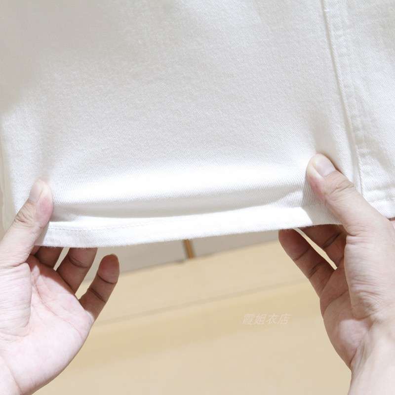 クリーンホワイトデニムロングタイトスカート