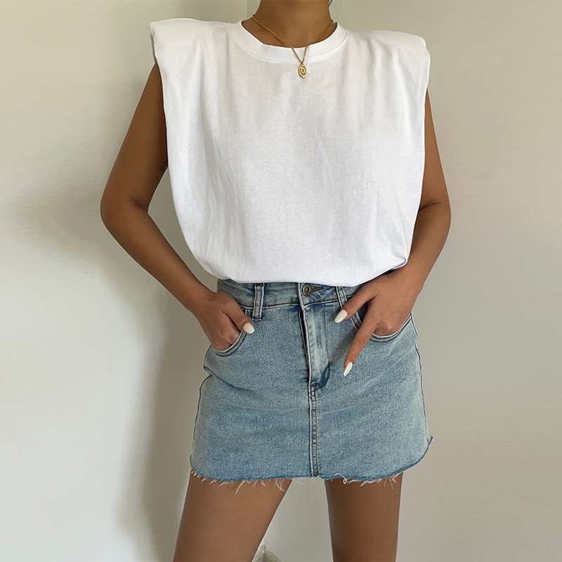 カジュアルスタイル　 フリンジデニムミニスカート