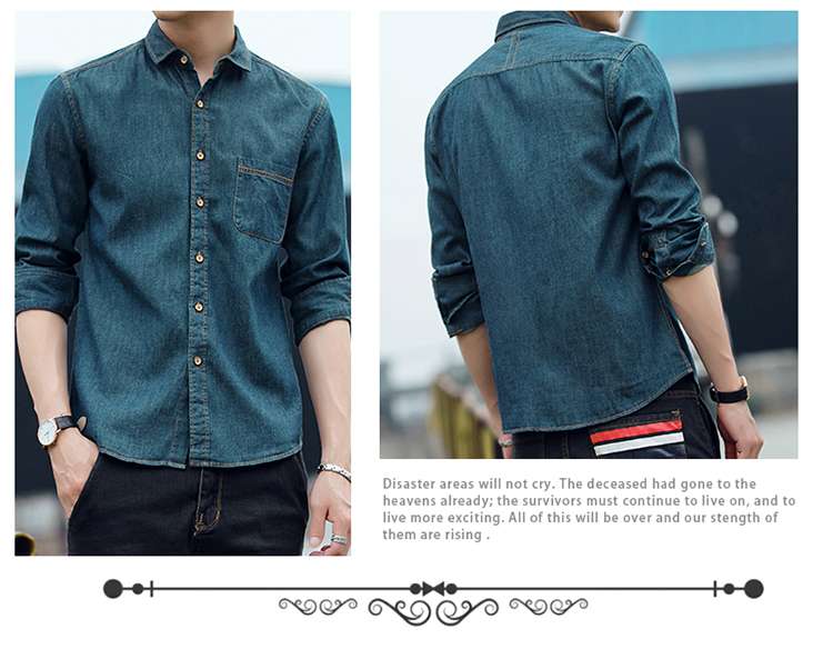 メンズカジュアル クラシックデニムシャツ 上質カジュアル