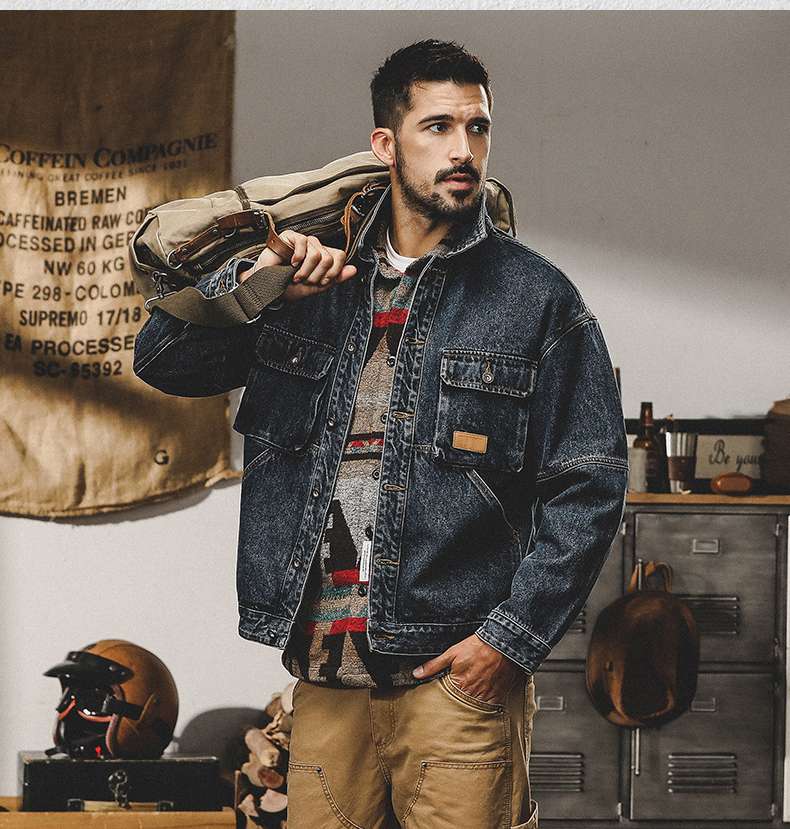 アメリカンカジュアル ヴィンテージウォッシュ・ワークデニムジャケット