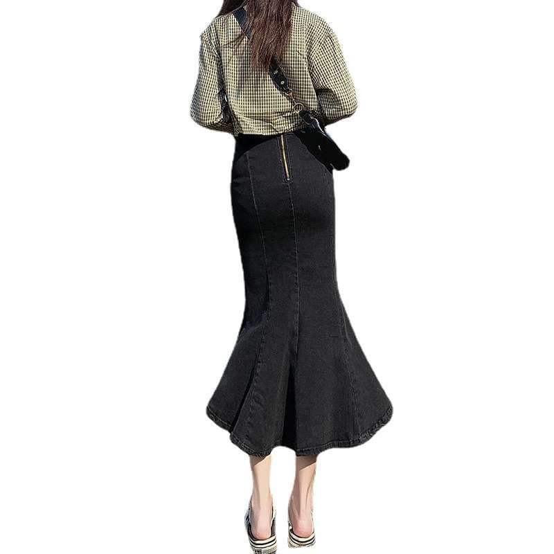 カジュアルデニム　マーメイドデニムロングスカート