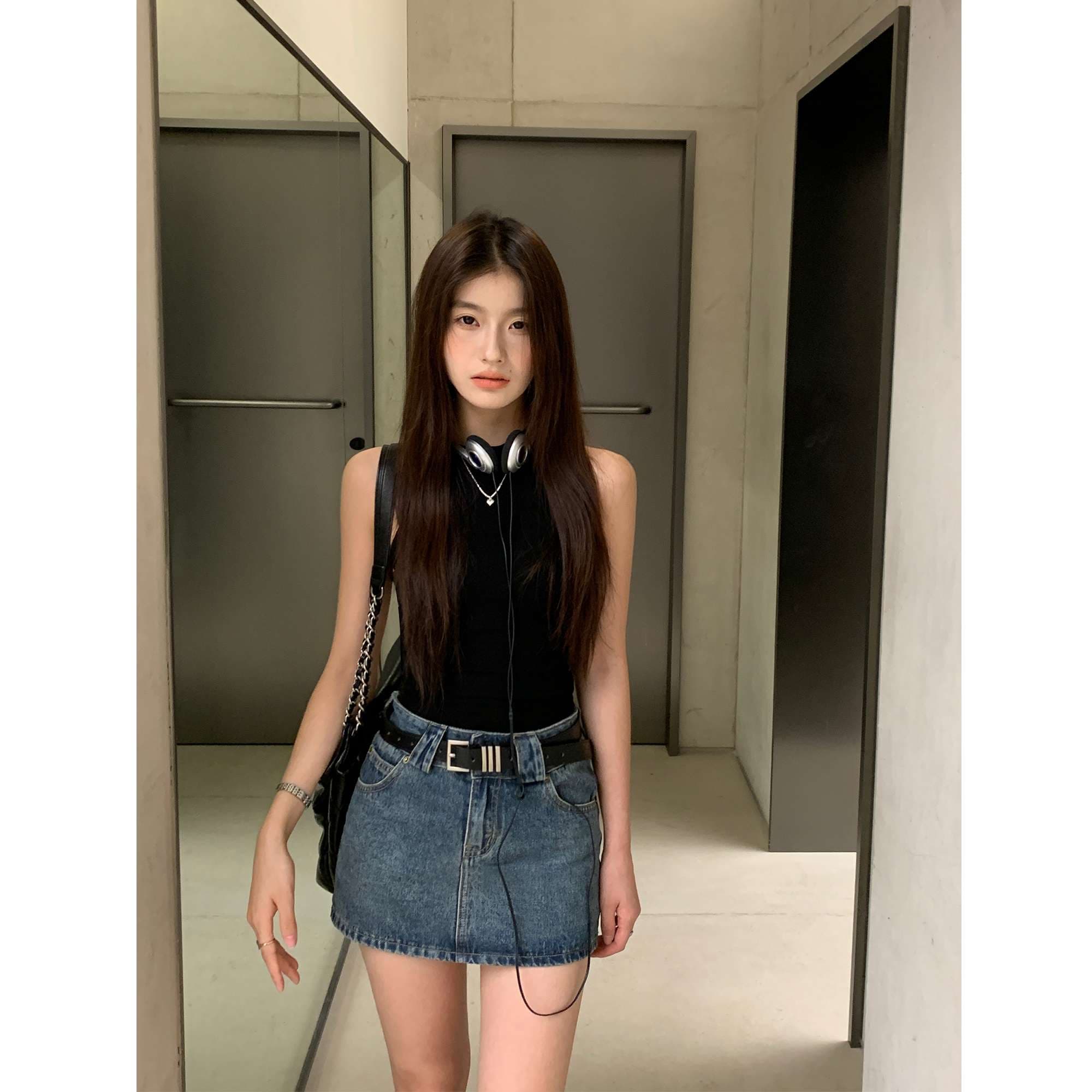 クラシックデニムミニスカート