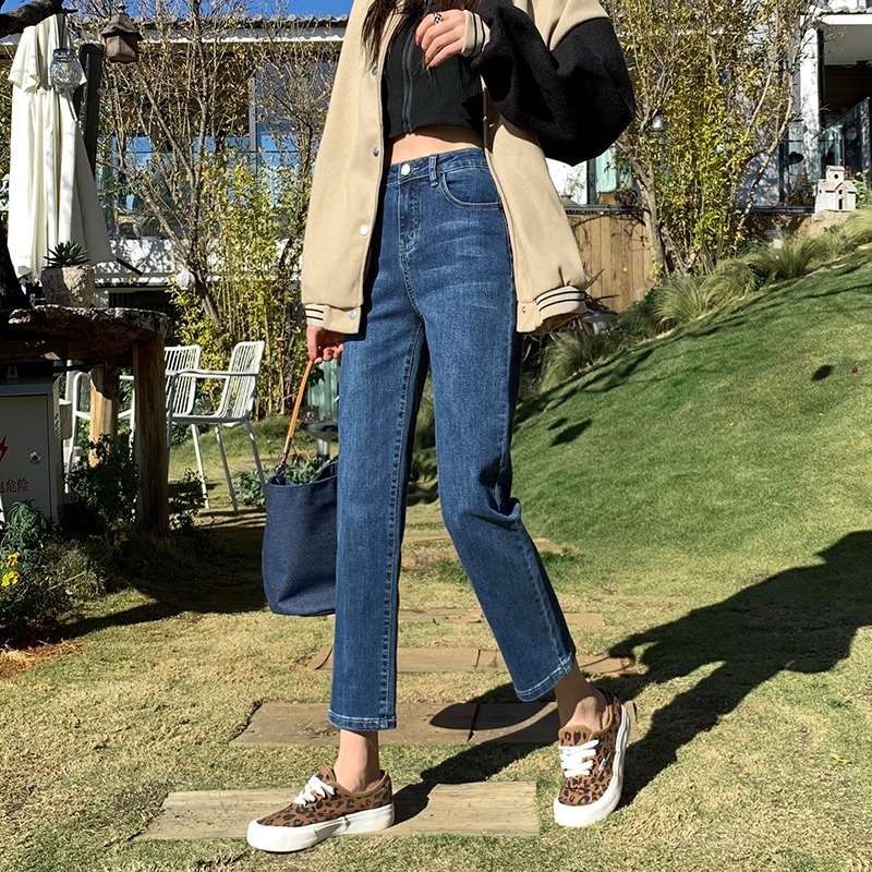 カジュアルスタイル クラシックハイウエストストレートデニム