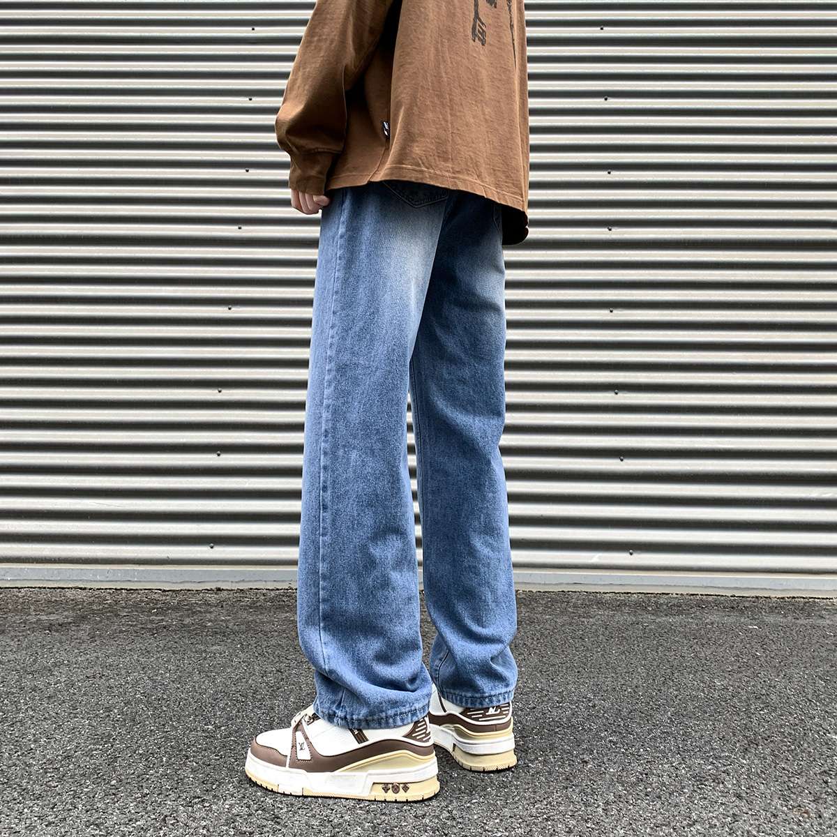 リラックスワイドデニムパンツ