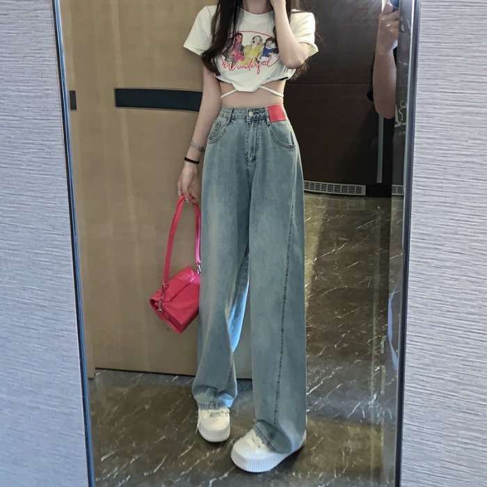 ゆったりハイウエストワイドデニム